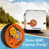 RUUEESTAR Smile Face Peace Spare Tire Covers for RVs Van Accessories for Camping with Weatherproof, UV-Resistant & Dustproof Protection for RVs, SUV Camp Travel - 12 Inch view 2