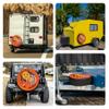 RUUEESTAR Smile Face Peace Spare Tire Covers for RVs Van Accessories for Camping with Weatherproof, UV-Resistant & Dustproof Protection for RVs, SUV Camp Travel - 12 Inch view 3