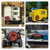 RUUEESTAR Prehistoric Dinosaur Camper Spare Tire Cover Unleash Adventure with Our Van Camping Accessories, Boasting Weatherproof, Dustproof for All Tires 15 Inch view 3