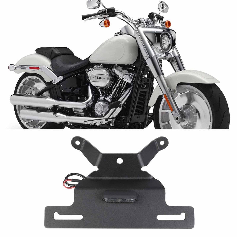 for Fat Boy 114 107 2018-2024 License Plate Holder LED Light Motorcycle Tail Tidy Fender Eliminator Rear Bracket FLFB