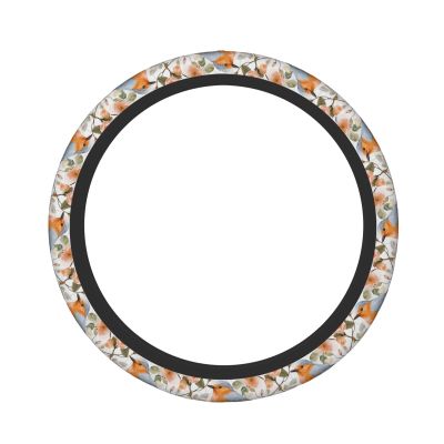 Elastic Steering Wheel Cover 15 inch Comfy Breathable Steering Wheel Protector Floral Print Watercolor Robin Bird Car Wheel Covers Universal Car Interior Decor Accessories for Women Men