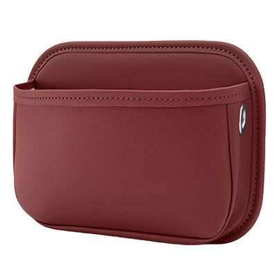 Surakey Car Seat Side Pocket Organizer, PU Leather Storage Bag, Pen Phone Holder Tray Pouch Seat Gap Filler, Interior Accessories for Auto Door Side Large Capacity Storage Organizer, Red