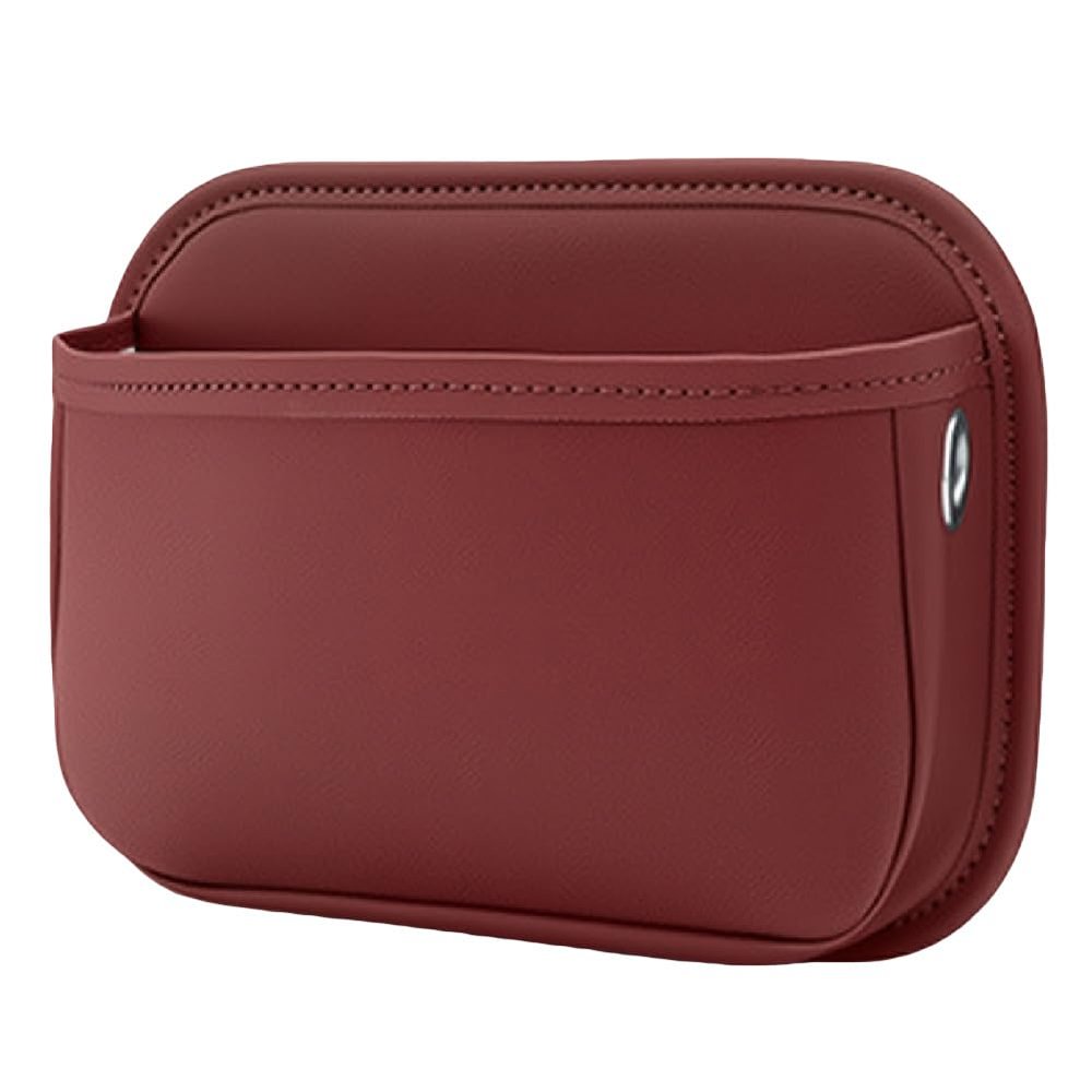 Surakey Car Seat Side Pocket Organizer, PU Leather Storage Bag, Pen Phone Holder Tray Pouch Seat Gap Filler, Interior Accessories for Auto Door Side Large Capacity Storage Organizer, Red