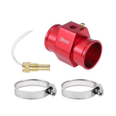 Partuto 12V/24V Universal Water Temp Sensor Kit, 1/8"NPT 1.50" Red Adapter 180'F on - 165'F Off for Automotive Radiator & Engine Cooling