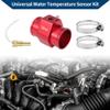 Partuto 12V/24V Universal Water Temp Sensor Kit, 1/8"NPT 1.50" Red Adapter 180'F on - 165'F Off for Automotive Radiator & Engine Cooling view 2