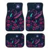 Pixel Floral Dragon Print Universal Fit Car Floor Mats 4-Piece,Front & Rear Automotive Floor Mats with Multi Pixel Style Designs view 1