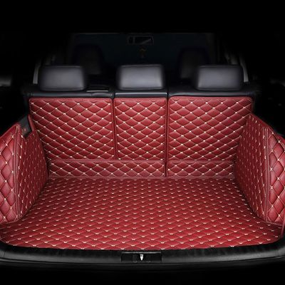 Car Full Coverage Cargo Liners for MG ZS 2017 2018 2019 2020 2021 2022 2023 2024, Leather Boot Mats Waterproof Anti-Scratch Car Boot Protector Accessories,Red
