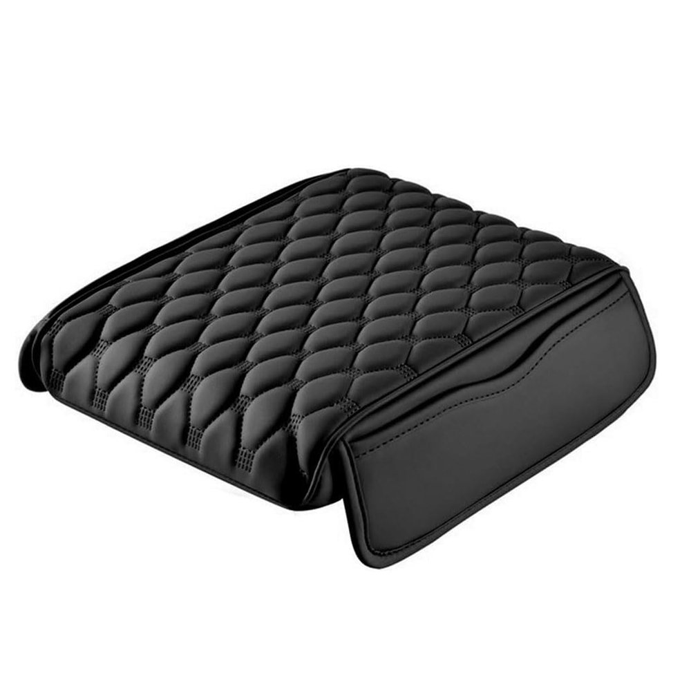 LZGBMNB Car Center Console Pad for Land Rover Range Rover Sport 2022 2023 2024 2025, Leather Center Console Armrest Protector Cover with 2 Storage Bags, Car Accessories,Black