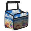 HISQSTUU Beach Scene Painting Car Backseat Organizer PU Leather Swimming Rings Truck Back Seat Trash Bag Universal Hanging Storage Box Travel Accessories Foldable view 1