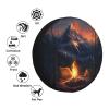 REVENEVER Spare Tire Cover for RV SUV Car Funny Sunset Bonfire Print Waterproof Dustproof Tire Cover for JP Camper Travel Trailer Truck view 3