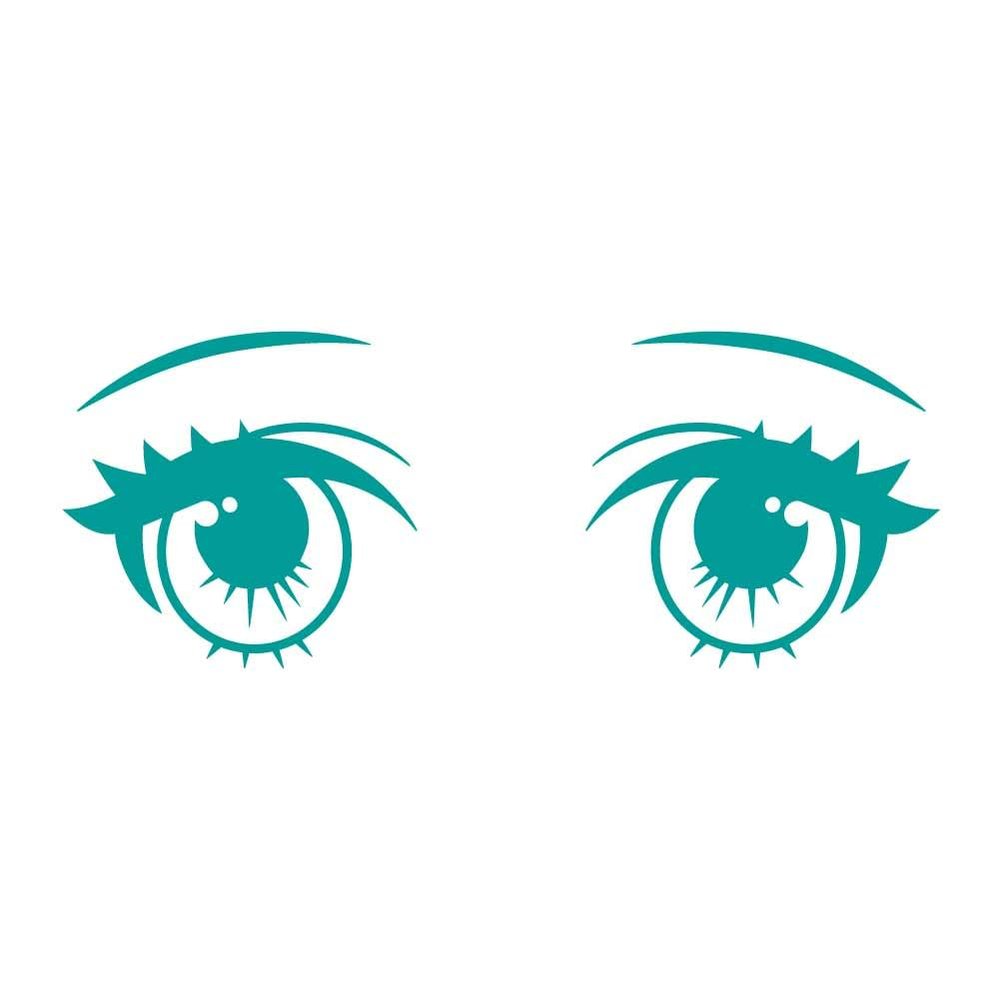 Anime Girl Eyes V5 5 inch Turquoise Indoor Outdoor Vinyl Decal
