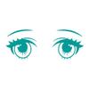 Anime Girl Eyes V5 5 inch Turquoise Indoor Outdoor Vinyl Decal view 1