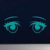 Anime Girl Eyes V5 5 inch Turquoise Indoor Outdoor Vinyl Decal view 2