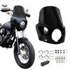 VINTGMT Motorcycle Fairing 5.75" Headlight Fairing with 11" Motorcycle Windshield 49mm Mounting Hardware for Harley Dyna FXD FXDC Street Bob FXDB Low Rider FXDL FXDLS Super Glide FXDI35(Dark Smoke) view 1