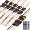 CNHAIHD Connector Waterproof, 18 AWG Automotive Electrical Connectors Male and Female Way with Heat Shrink Tubing for Car Truck Boat and Other Wire Connections (4pin 6 Kits) view 1