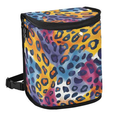 MNSRUU Car Trash Can with Lid, Leopard Car Trash Bag Hanging Organizers and Storage for Front Back Seat, Leak-Proof Trash Bin