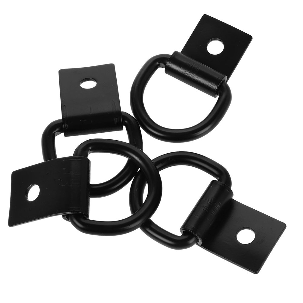 STOBAZA 4pcs Hook Accessories Ring Hooks Trailer Tie Down Anchor Truck Camper Tie Downs Trailer Tie Downs Trailer Floor Tie Downs Tie Down Anchors Utility Trailer Accessories Black Iron