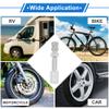 HEROFFIX 1Set 50mm Tire Valve Extension with Dust-Resist Cap Universal Nickel Plated 180 Degree Tyre Valve Stem Extender for Car Motorcycle RV Truck Bike view 2