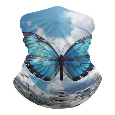 QMNRTK Blue Butterfly And Clouds Balaclava UV Protection Face Mask Breathable Neck Gaiter Ski Mask for Men Women Headwear Bandana Elastic Face Scarf