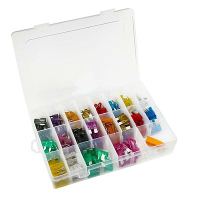 POPETPOP 220pcs One Car Fuse Set Mixed Plastic Clips Standard and Fuses and Plastic Suitable for Multiple Applications