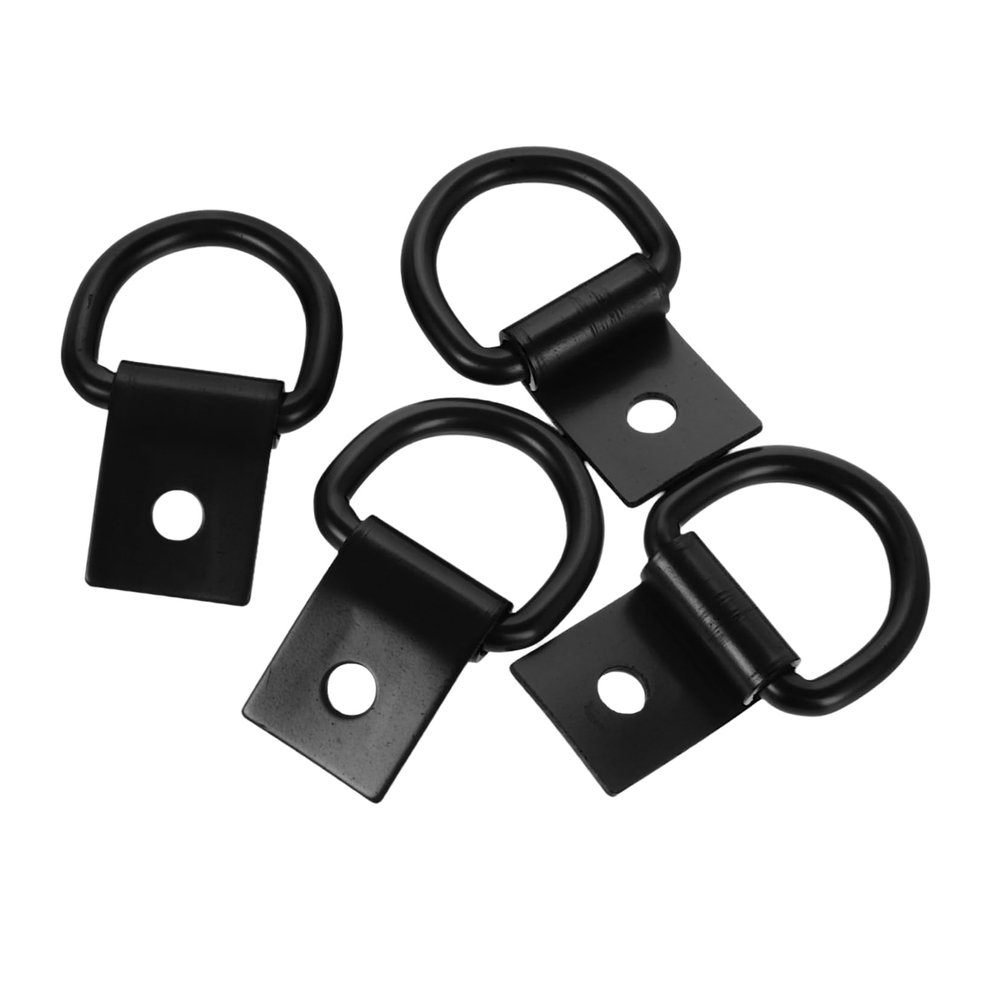 MAGICLULU 4pcs Hook Accessories Ring Hooks Tie Downs Tie Down Anchors for Trailer Utility Trailer Accessories Tied Down Truck Bed Tie Down Anchors Trailer Tie Down Anchor Black Iron