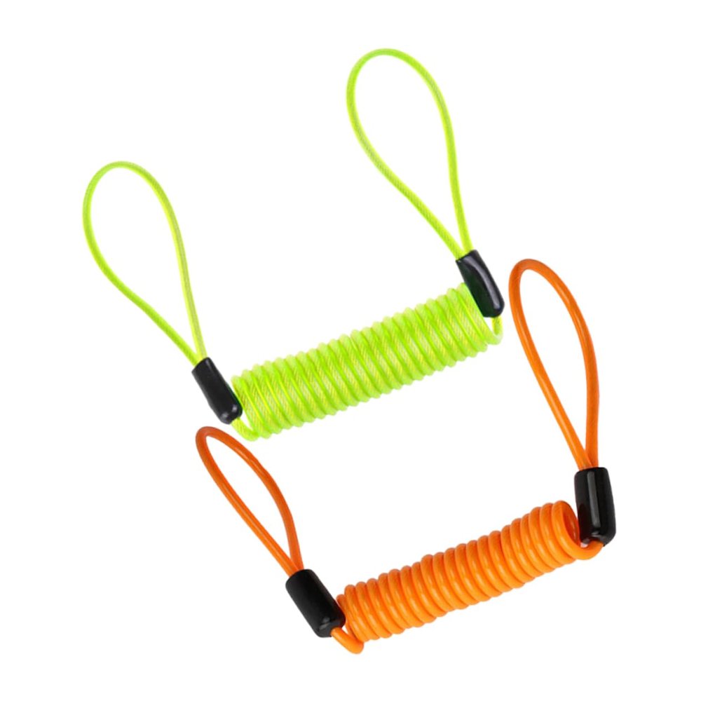 BUGUUYO 2pcs Bike Accessories Disc Brake Lock Cable Long Motorcycle Disc Lock Heavy Duty Security Yellow Orange