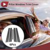 VekAuto 6 Pcs Front Rear Left Right Car Door Pillar Window Trim for Lexus is 2001-2005 Anti Scratch Sticker Pillar Posts Cover Black Carbon Fiber view 2
