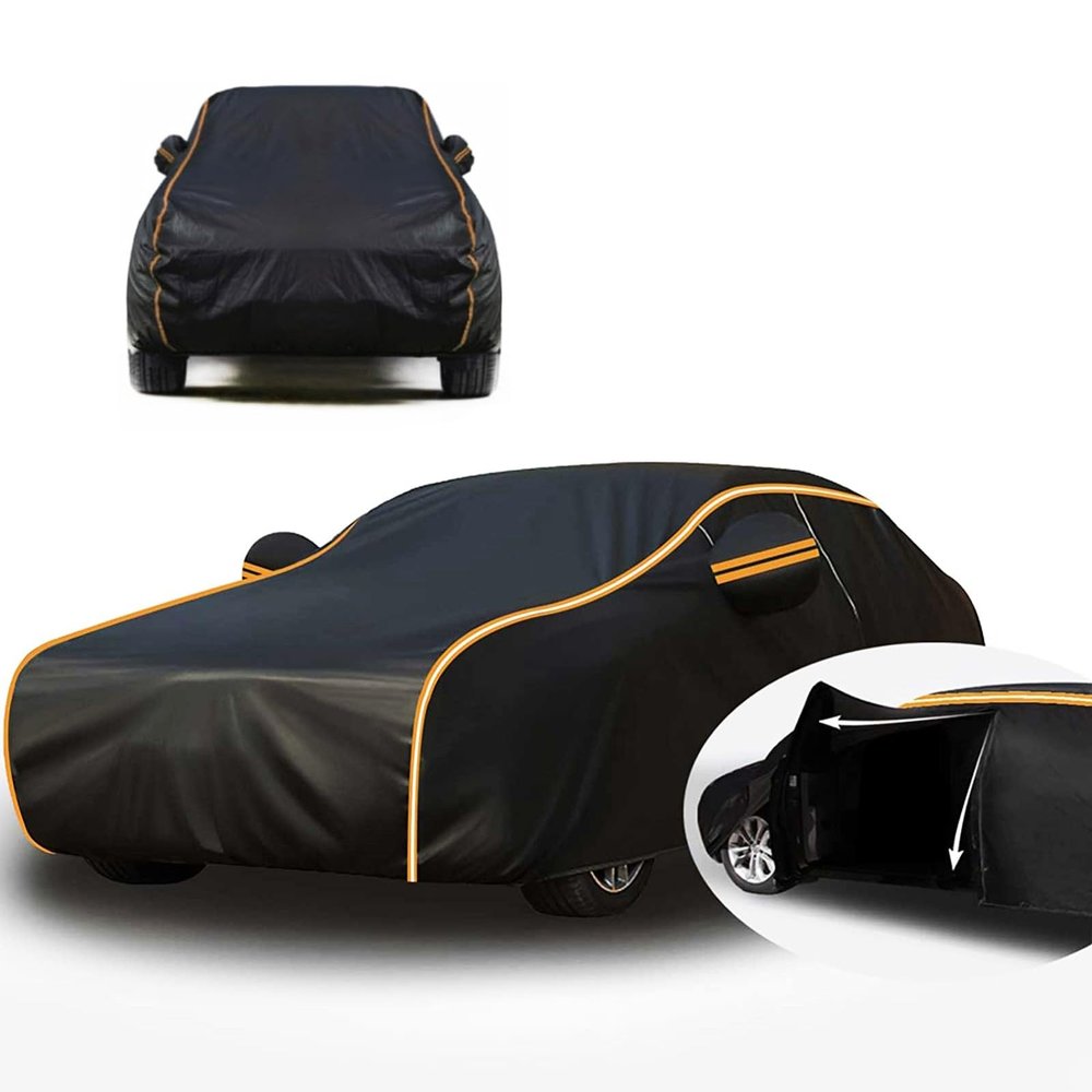 Car Cover Waterproof All Weather Compatible with Toyota Tundra, Outdoor Car Cover, Full Exterior Covers, Dustproof/Scratchproof/Frostproof, Wind Protection Straps+Zipper