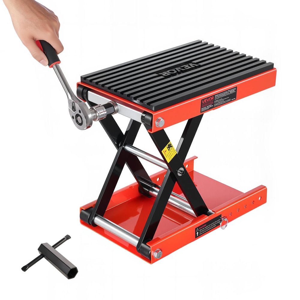 VEVOR Motorcycle Lift, 1200 lbs Capacity, Anti-Slip Scissor Jack Stand
