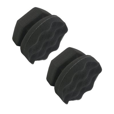 Unomor 2pcs Wave Pattern Car Tire Wax Sponge Tire Shine Applicator Car Wash Sponge