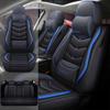 QHYBCK Car Seat Covers Full Set for Toyota Corolla 2001-2026 Leather Seat Covers, Waterproof Non-Slip Breathable and Wear Seat Cover, Car Seat Protector Adapted AirbagsLuxury, Black+Blue view 1