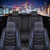 QHYBCK Car Seat Covers Full Set for Toyota Corolla 2001-2026 Leather Seat Covers, Waterproof Non-Slip Breathable and Wear Seat Cover, Car Seat Protector Adapted AirbagsLuxury, Black+Blue view 3