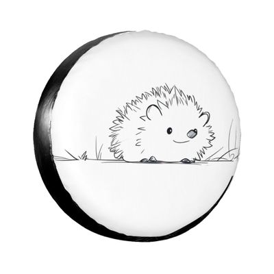 LOJAOGON Hedgehog White Spare Tire Cover Wheel Protectors Dust-Proof Wheel Tire Cover Fit Trailer, Rv, Sand Many Vehicle 17inch