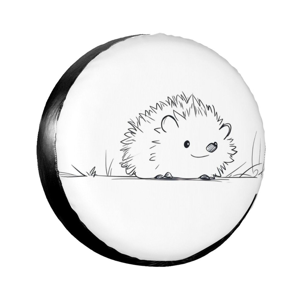 LOJAOGON Hedgehog White Spare Tire Cover Wheel Protectors Dust-Proof Wheel Tire Cover Fit Trailer, Rv, Sand Many Vehicle 17inch