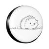 LOJAOGON Hedgehog White Spare Tire Cover Wheel Protectors Dust-Proof Wheel Tire Cover Fit Trailer, Rv, Sand Many Vehicle 17inch view 1