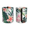 Car Trash Can Hanging, Green Palm Leaves Tropical Flowers Jungle Hibiscus Waterproof Auto Garbage Bin Universal Vehicle Waste Container, 3.5L Capacity view 2