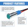 ZIMISI 5PCS 6MM 1/4" LED Indicator Light, AC/DC 12-24V Waterproof IP66 Dash Lights, Metal Flat Head Signal Pilot Lamp with 145mm Wire, 12V LED Light for Cars Trucks Boats (Green) view 3