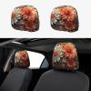 WLKSNBVD 2 PCS Car Seat Headrest Cover Universal Orange Flowers Car Head Rest Protector Stretch Breathable Dust Cover Wrap Protection for Auto Front Seat Rest Decoration view 1