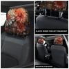 WLKSNBVD 2 PCS Car Seat Headrest Cover Universal Orange Flowers Car Head Rest Protector Stretch Breathable Dust Cover Wrap Protection for Auto Front Seat Rest Decoration view 4