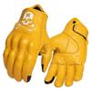 Keebik Goatskin Leather Motorcycle Motorbike Powersports Racing Gloves Reflective Skull Touchscreen for Men and Women Model (HEE6, Small) view 1