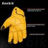 Keebik Goatskin Leather Motorcycle Motorbike Powersports Racing Gloves Reflective Skull Touchscreen for Men and Women Model (HEE6, Small) view 3