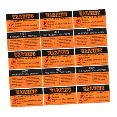 Healifty 100pcs Unique Paper Bad Parking Cards Warning Labels for Caution Signs