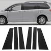 6PCS Car Door Window Pillar Decal PC Mirror Gloss Black Trim Replacement for 20102020 view 3
