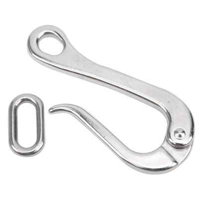 KJAOYU Heavy Duty Rope Connector Snap Hook, 4in Stainless Steel Winch Strap Hook with Quick Release Link Perfect for Marine Boat, Towing, and Luggage Applications Easy to Use and Install