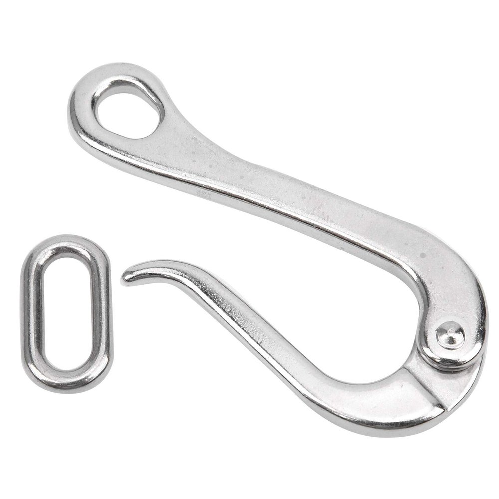 KJAOYU Heavy Duty Rope Connector Snap Hook, 4in Stainless Steel Winch Strap Hook with Quick Release Link Perfect for Marine Boat, Towing, and Luggage Applications Easy to Use and Install