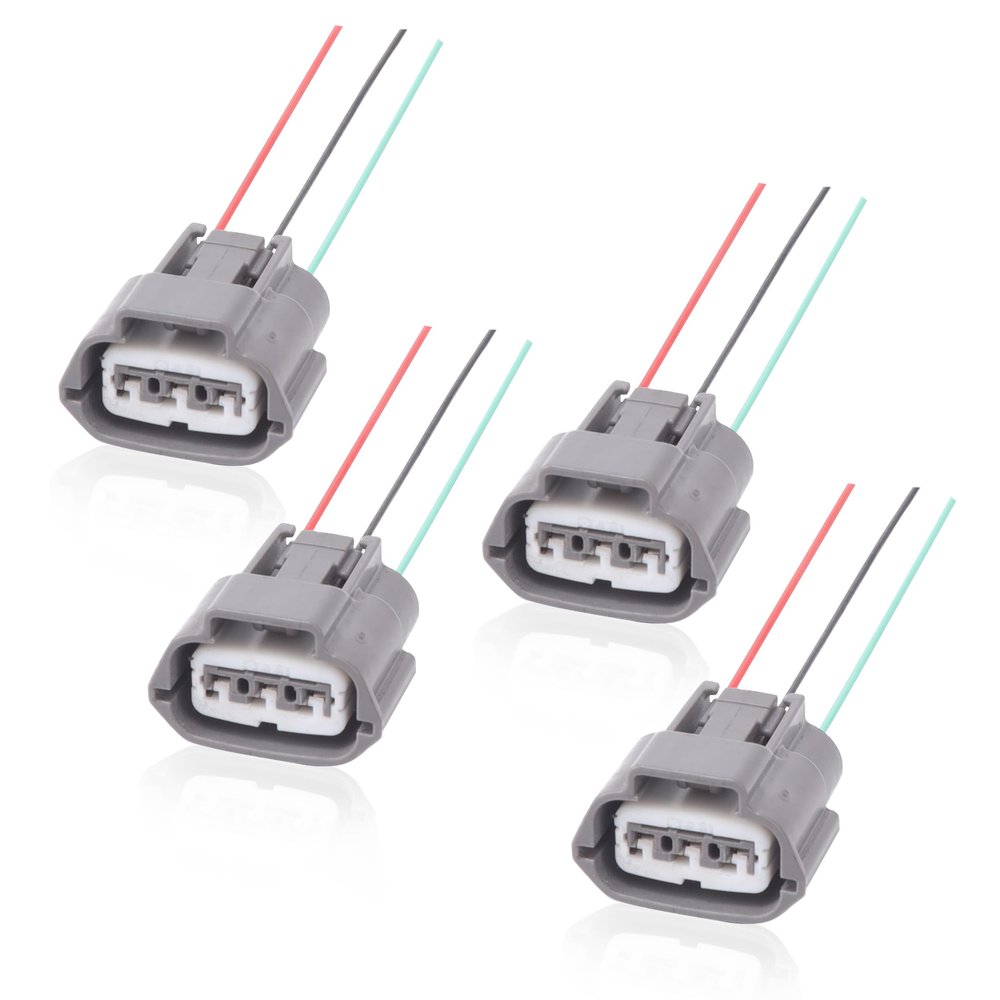 BEMOFRLAY 4pcs Ignition Coil Connector Plug Wiring Harness Pigtail 3 Wire Female Fit for Nissan Altima Sentra for Infiniti for Suzuki J48817102