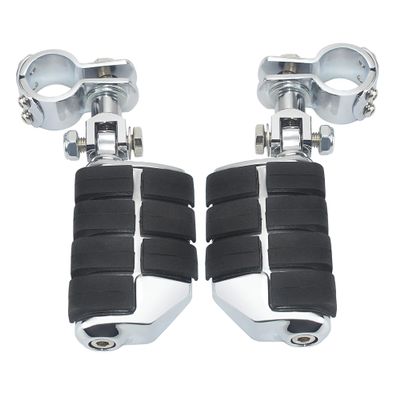 QCWLDKJRV Motorcycles Clamp Floor Boards Chrome Footrest Pedal Footpegs Mount Fit for Harley(Stye C)