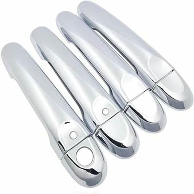 YYSMSR Car Carbon Fiber Style Outer Door Handle Cover Exterior Stickers for Nissan for Note E12 for Versa 2013~2019(Chrome 2 Button)
