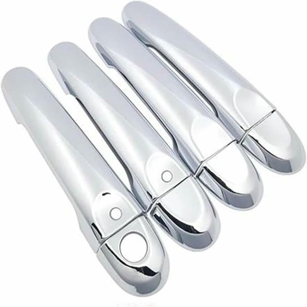 YYSMSR Car Carbon Fiber Style Outer Door Handle Cover Exterior Stickers for Nissan for Note E12 for Versa 2013~2019(Chrome 2 Button)