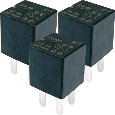 3-Pack N11 012-HR Relays 12VDC 10A 4-Pin SPST Automotive Relays Compatible with Chevrolet Silverado, Ford F-150 Select Models Fixes Fuel Pump, Ignition and P0641/P0562 Errors